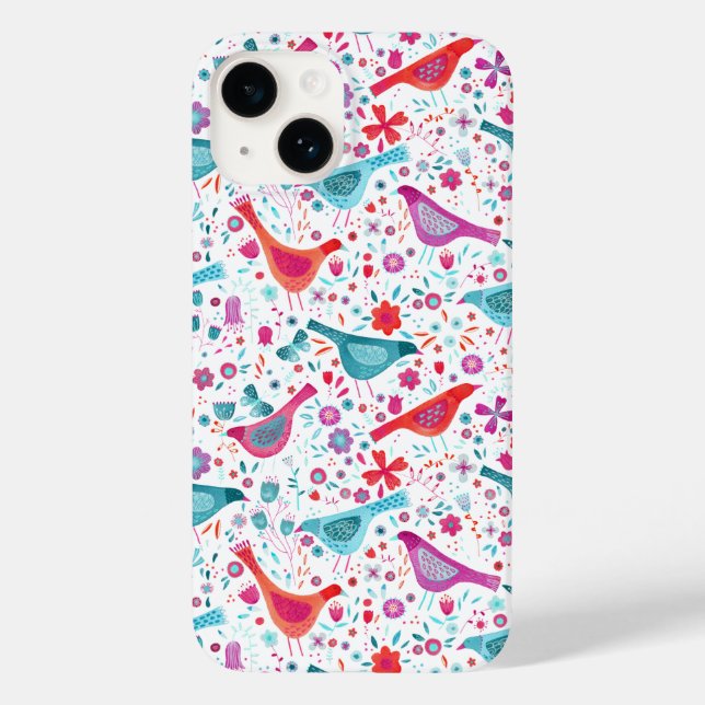 Bird Watercolor Pattern Case-Mate iPhone Case (Back)