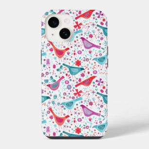 Bird Watercolor Pattern iPhone 14 Case