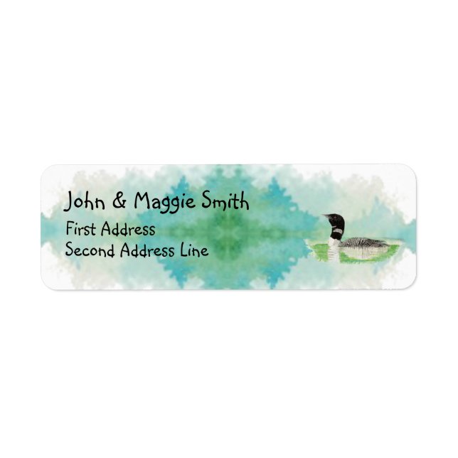 Bird Wildlife Painting Loon Address Label (Front)