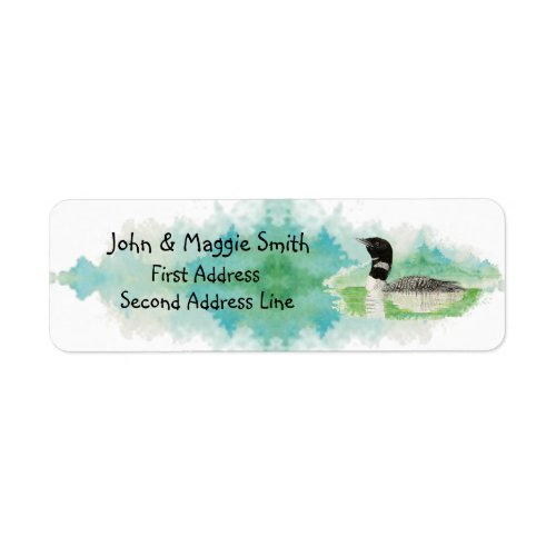 Bird Wildlife Painting Loon Address Label