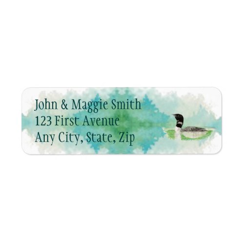 Bird Wildlife Painting Loon Address Label