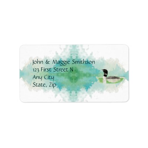 Bird Wildlife Painting Watercolor Loon Address Label