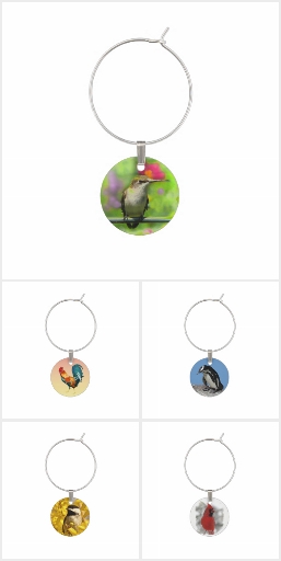 Bird Wine Charms