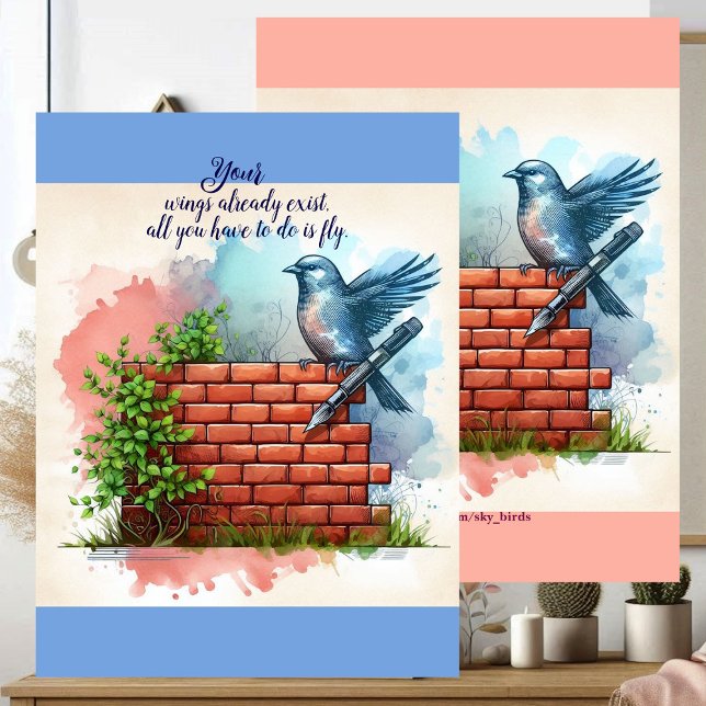 Bird Wings Already Exist Encouragement Fly Quote  Card (Wings Already Exist Encouragement Quote Bird Fly Card)