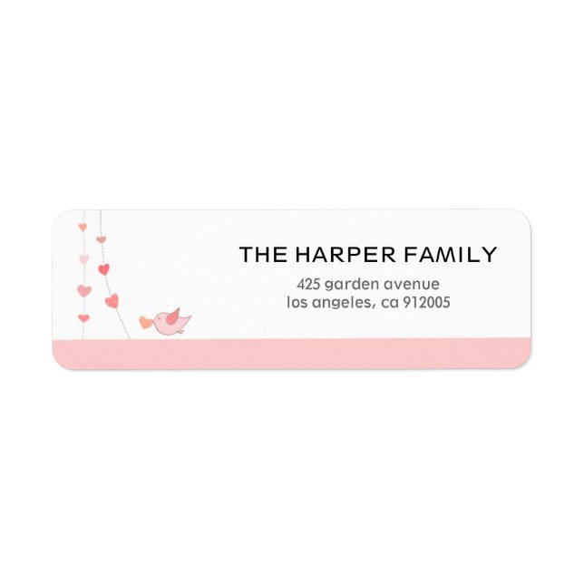 Bird with a heart Valentine's Day Label (Front)