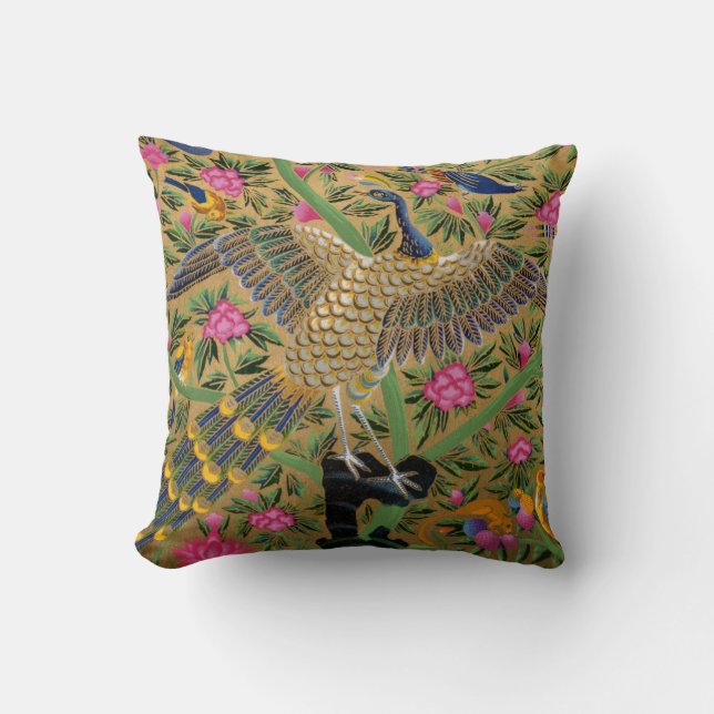 Bird with a Hundred Eyes Throw Pillow (Front)