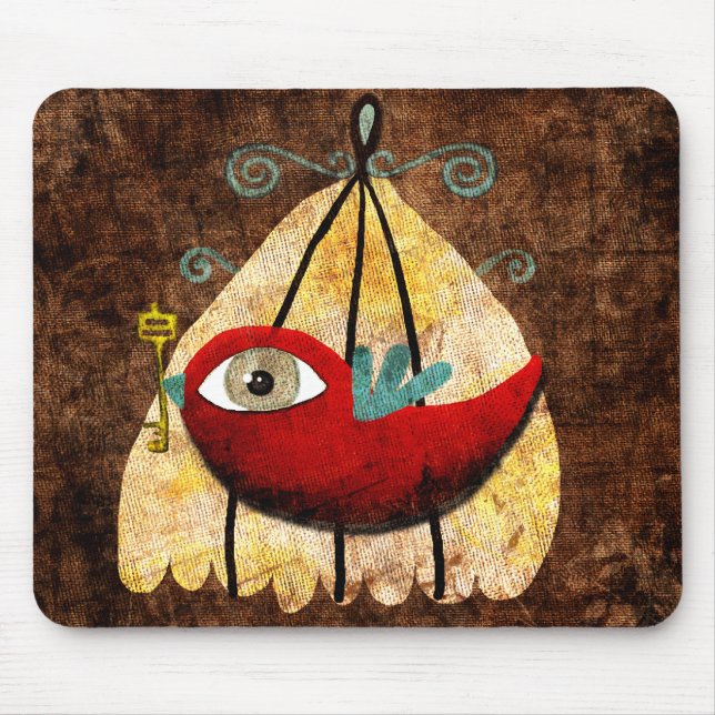bird with a key mouse pad (Front)
