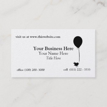 Bird With Balloon Business Card by businesstops at Zazzle