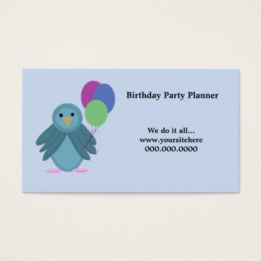 Bird with Balloons - Birthday Party Planner (Front)