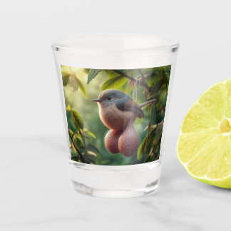 bird with balls shot glass