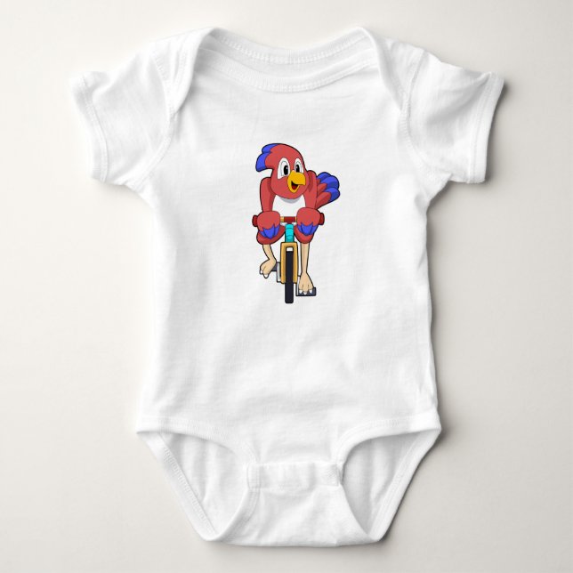 Bird with Bicycle Baby Bodysuit (Front)