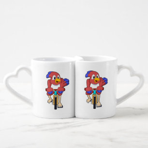 Bird with Bicycle Coffee Mug Set