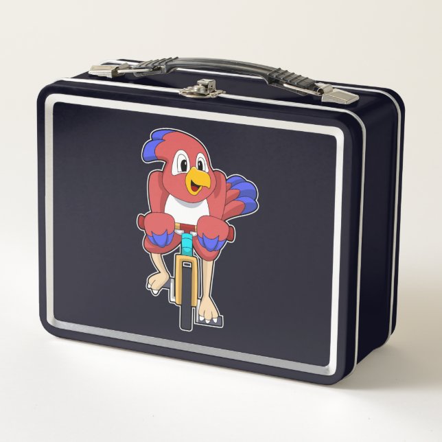 Bird with Bicycle Metal Lunch Box (Front)