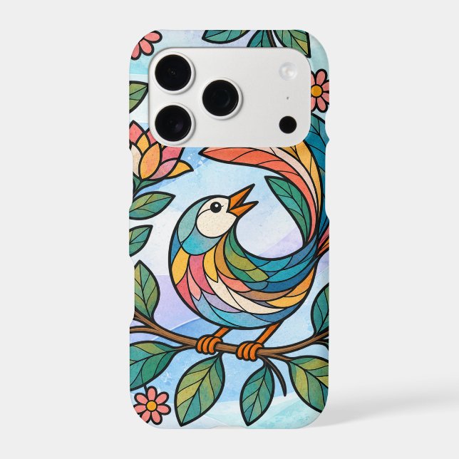 Bird with blue background iPhone case (Back)