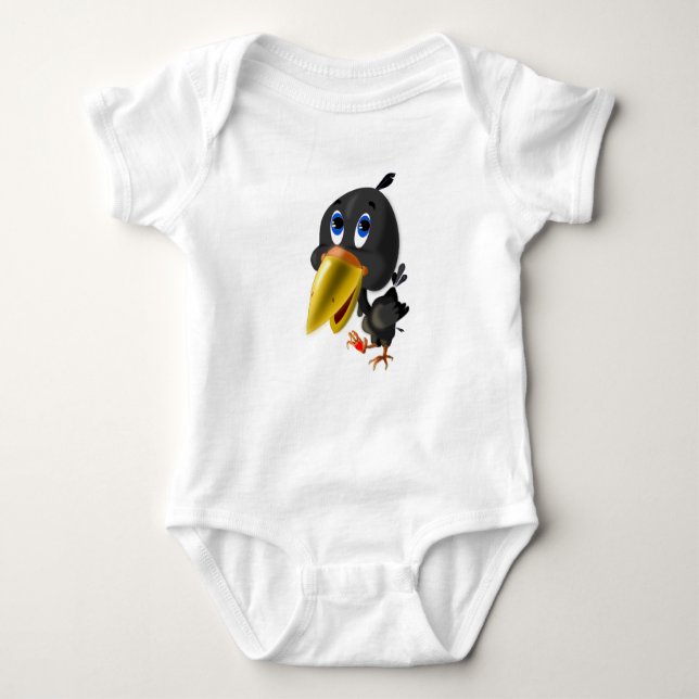 Bird with Heart Gift Baby Bodysuit (Front)
