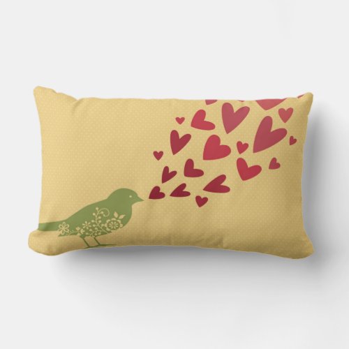 Bird with Hearts Pillow