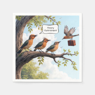 Bird With Office Briefcase For Retirement Napkins