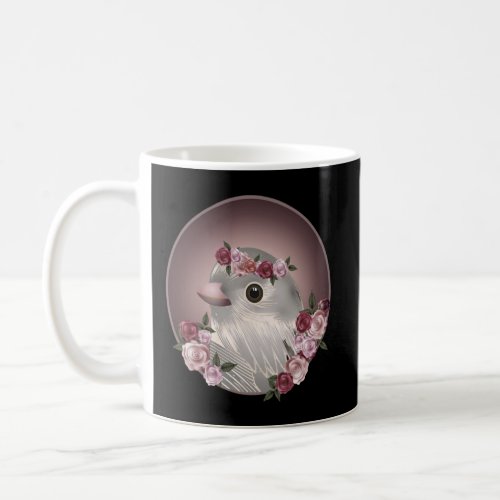 Bird with rose petals wreaths in antique pink colo coffee mug