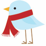 Bird with Scarf Christmas Ornament<br><div class="desc">Art by Cocoa Studio</div>