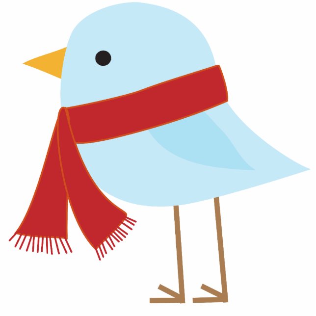 Bird with Scarf Christmas Ornament (Front)