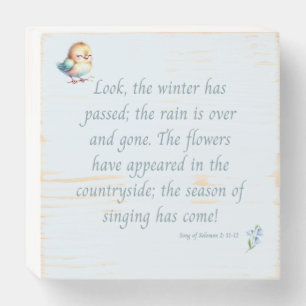 Bird with Song of Solomon Wooden Box Sign