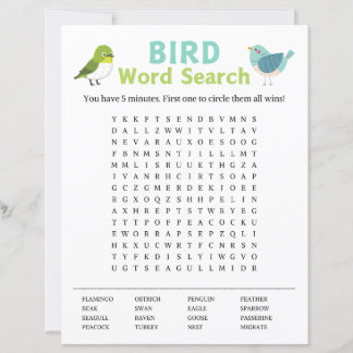 Bird Word Search Game