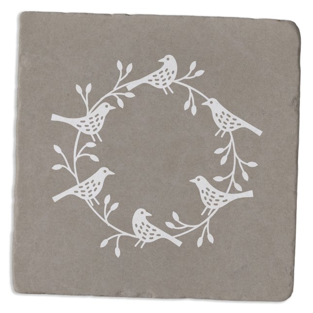Bird Wreath Modern Scandinavian Trivet (Scandiavian bird wreath trivet)