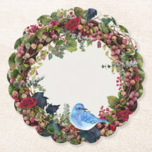 Bird & Wreath Paper Coaster 