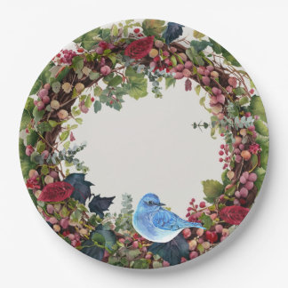 Bird & Wreath Party Plate