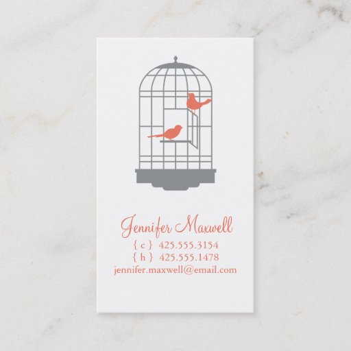 Customizable Birdcage Calling Card Business Cards