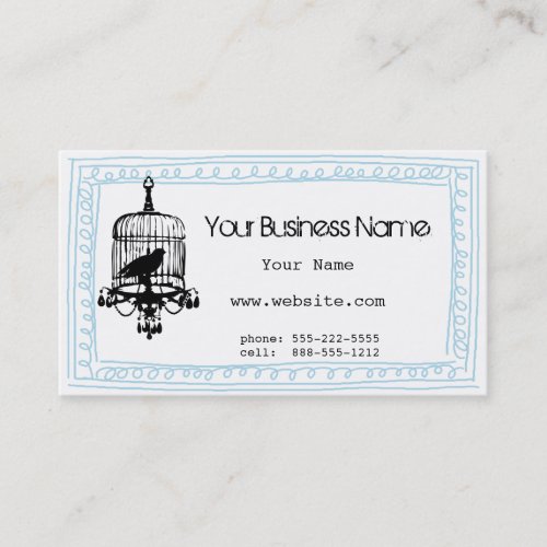 Birdcage Curly Doodle Business Card