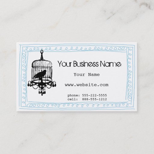 Customizable Birdcage Curly Doodle Business Card