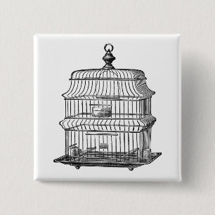 Birdcage Pinback Button