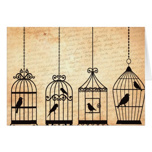 Birdcage Silhouettes Cards (Front Horizontal)