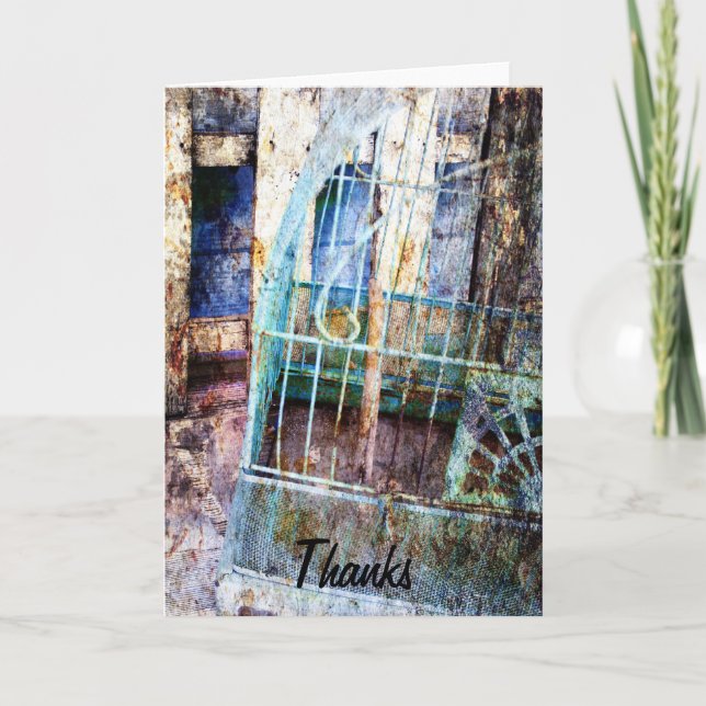 Birdcage Thanks Letterpress Thank You Card (Front)