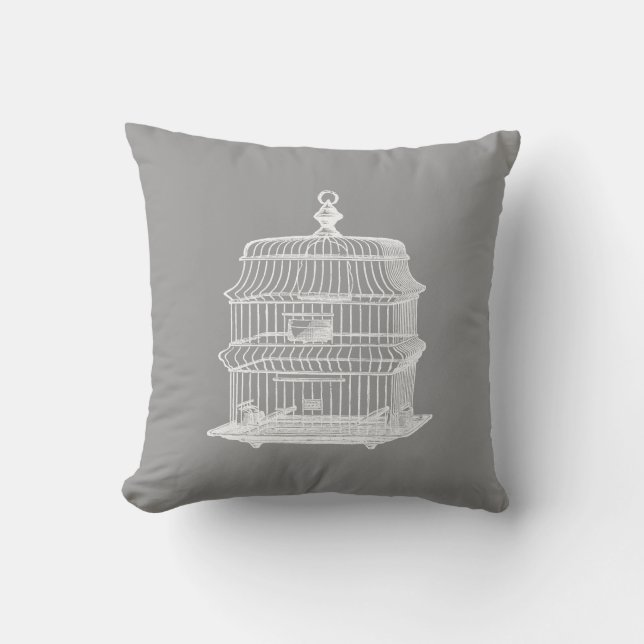 Birdcage Throw Pillow (Front)