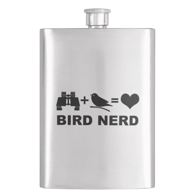 Birder Birdwatcher Funny Bird Nerd Flask (Front)