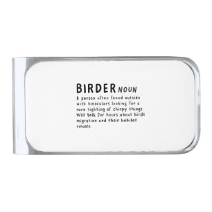 Birder Definition Silver Finish Money Clip