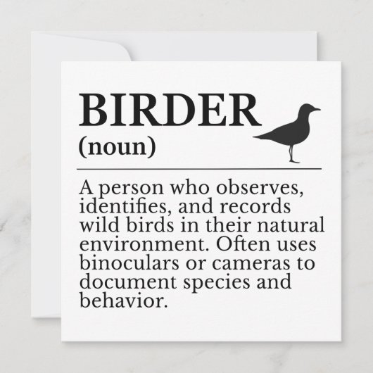 Birder definition - wild bird observer (Front)