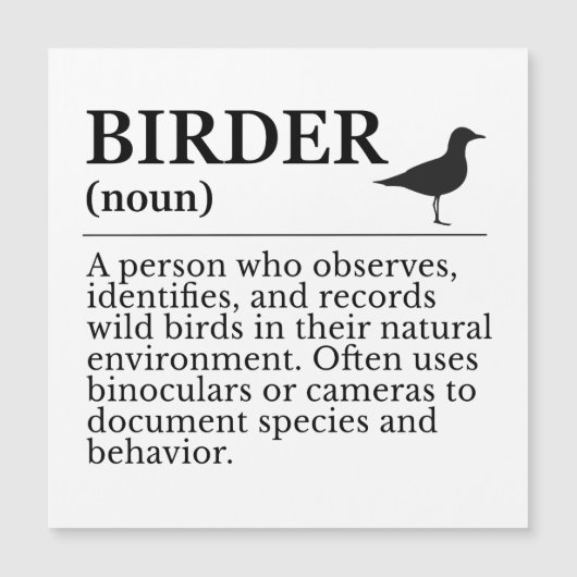Birder definition - wild bird observer (Front)