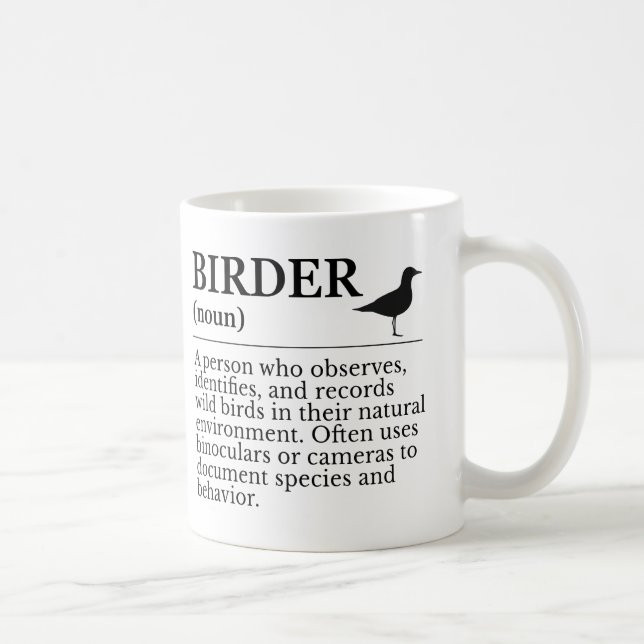 Birder definition - wild bird observer coffee mug (Right)