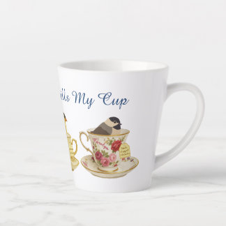 Birder teacup design Birdwatching Fills my Latte Mug