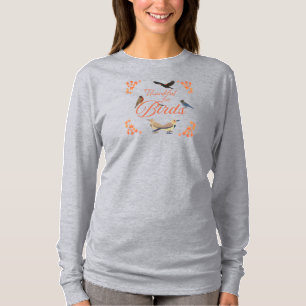 Birder's Thanksgiving Thankful for Birds gray T-Shirt