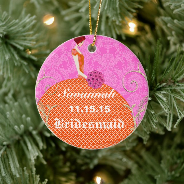 Birdesmaid Gifts You Choose Colors Ceramic Ornament (Tree)