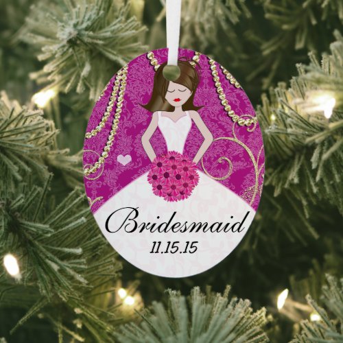 Birdesmaid  Gifts You Choose Colors Metal Ornament