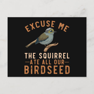 Birdfeeder Joke Garden Squirrel Problem Bird Seed Postcard