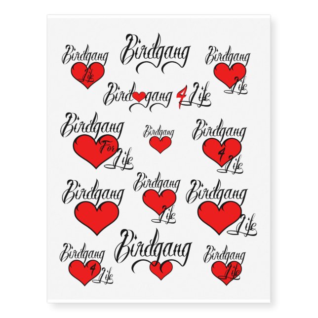 Birdgang 4 Life - Temporary Tattoos (Front)