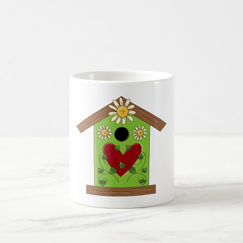 Birdhouse and Daisies Coffee Mug