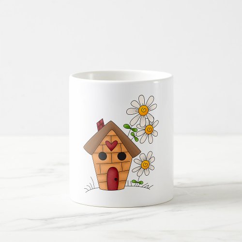 Birdhouse And Flowers Coffee Mug