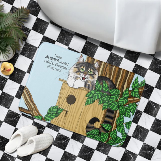 Birdhouse Bed Breakfast Cat Bath Mat (Creator Uploaded)